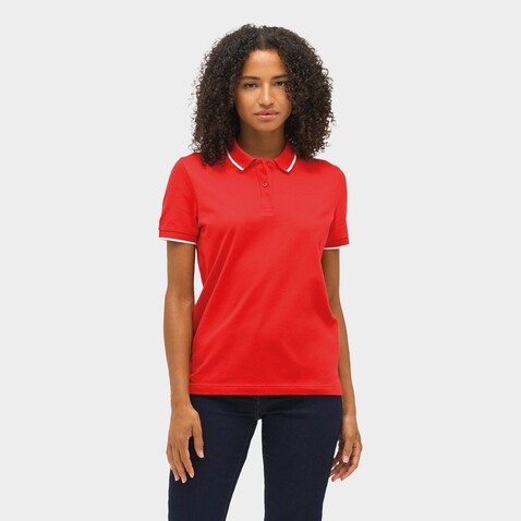 PALERMO POLO-SHIRT - Leuchtend Rot / Weiß bedrucken, Art.-Nr. S04769-KA-XS PALERMO POLO-SHIRT - Leuchtend Rot / Weiß bedrucken, Art.-Nr. S04769-KA-XS