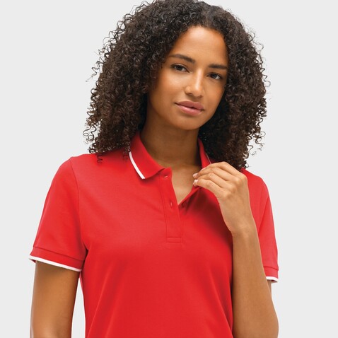 PALERMO POLO-SHIRT - Leuchtend Rot / Weiß bedrucken, Art.-Nr. S04769-KA-XS PALERMO POLO-SHIRT - Leuchtend Rot / Weiß bedrucken, Art.-Nr. S04769-KA-XS