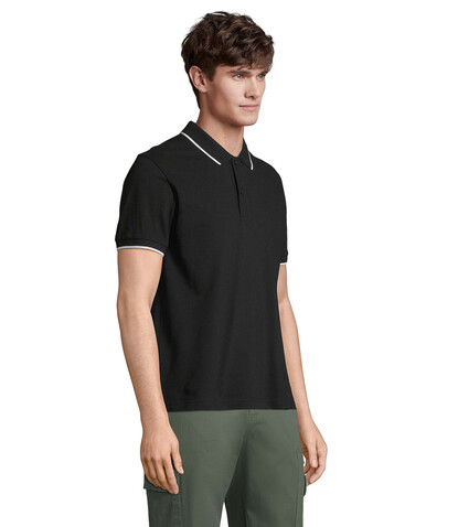 PALERMO POLO-SHIRT - Schwarz / Weiß bedrucken, Art.-Nr. S04769-BC-M PALERMO POLO-SHIRT - Schwarz / Weiß bedrucken, Art.-Nr. S04769-BC-M