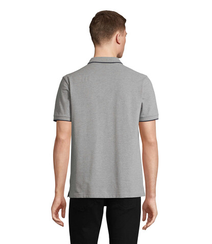 PALERMO POLO-SHIRT - Grey Melange/ French Navy bedrucken, Art.-Nr. S04769-GF-XS PALERMO POLO-SHIRT - Grey Melange/ French Navy bedrucken, Art.-Nr. S04769-GF-XS