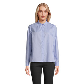 BAILEY WOMEN POPLIN SHIRT - Sky Blue bedrucken, Art.-Nr. S04771-SK-XXL