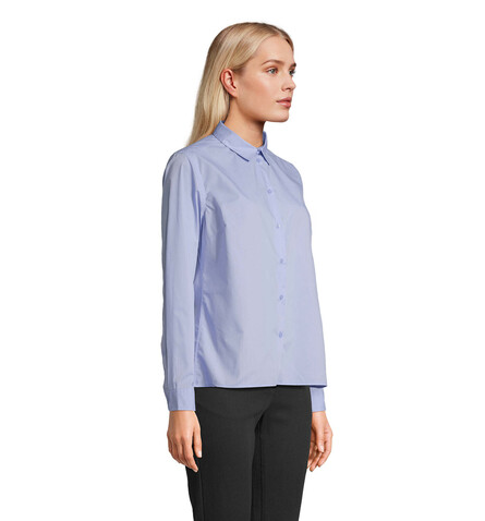 BAILEY WOMEN POPLIN SHIRT - Sky Blue bedrucken, Art.-Nr. S04771-SK-XS