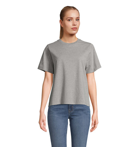 LEGEND DAMEN-T-SHIRT - Graue Melange bedrucken, Art.-Nr. S04776-GM-3XL
