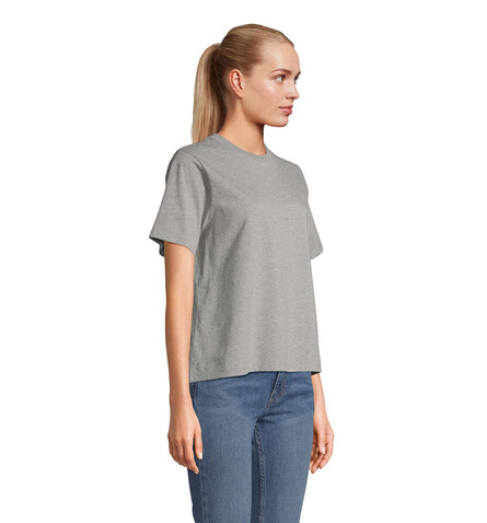 LEGEND DAMEN-T-SHIRT - Graue Melange bedrucken, Art.-Nr. S04776-GM-3XL