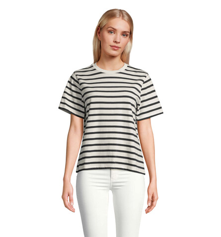 LEGEND DAMEN-T-SHIRT - Off White| Navy bedrucken, Art.-Nr. S04776-AZ-M LEGEND DAMEN-T-SHIRT - Off White| Navy bedrucken, Art.-Nr. S04776-AZ-M