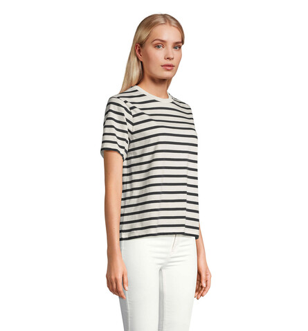 LEGEND DAMEN-T-SHIRT - Off White| Navy bedrucken, Art.-Nr. S04776-AZ-M LEGEND DAMEN-T-SHIRT - Off White| Navy bedrucken, Art.-Nr. S04776-AZ-M