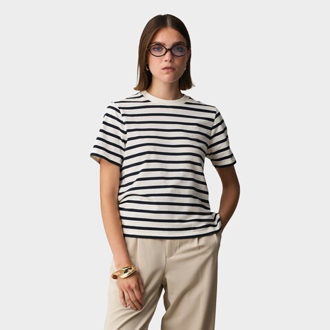 LEGEND DAMEN-T-SHIRT - Off White| Navy bedrucken, Art.-Nr. S04776-AZ-M LEGEND DAMEN-T-SHIRT - Off White| Navy bedrucken, Art.-Nr. S04776-AZ-M