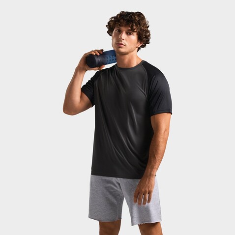VORTEX RAGLAN T-SHIRT - Black/Charcoal Grey bedrucken, Art.-Nr. S04787-BI-L