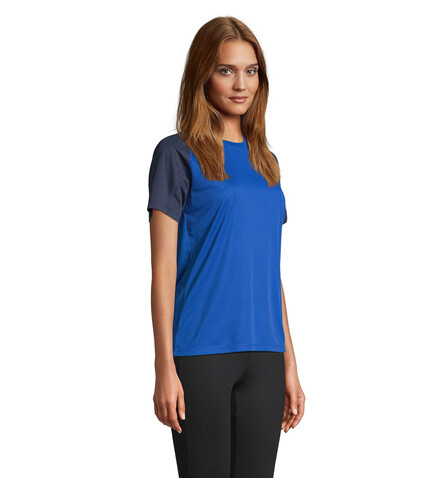 VORTEX WOMEN RAGLAN T-SHIRT - French Navy/Royal Blue bedrucken, Art.-Nr. S04788-ET-XL
