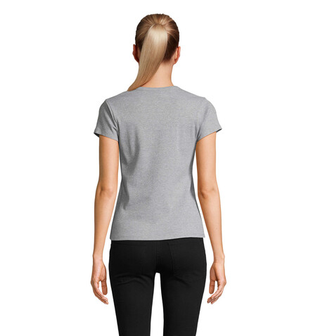 SARA WOMEN'S RIBBED T-SHIRT - Hellgrau Melange bedrucken, Art.-Nr. S04814-DH-XL SARA WOMEN'S RIBBED T-SHIRT - Hellgrau Melange bedrucken, Art.-Nr. S04814-DH-XL