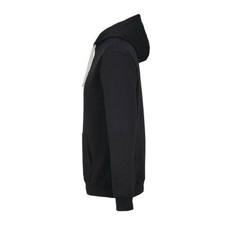 CAMERON HOODED SWEATSHIRT - Black/Grey Melange bedrucken, Art.-Nr. S04853-JK-XXL