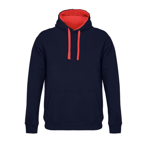 CAMERON HOODED SWEATSHIRT - French Navy/Bright Red bedrucken, Art.-Nr. S04853-FM-XS CAMERON HOODED SWEATSHIRT - French Navy/Bright Red bedrucken, Art.-Nr. S04853-FM-XS