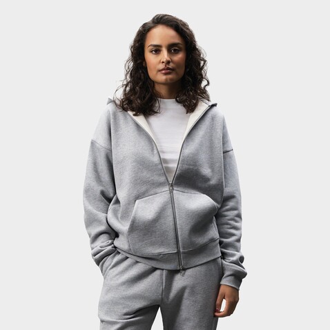ELIOTT FULLZIP HOODIE - Grau-Melange 2 bedrucken, Art.-Nr. S04884-GY-XXL