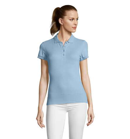 PASSION DAMEN POLO 170g - Sky Blue Pique bedrucken, Art.-Nr. S11338-SP-XL
