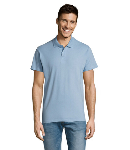 SUMMER II MEN Polo 170g - Sky Blue Pique bedrucken, Art.-Nr. S11342-SP-L SUMMER II MEN Polo 170g - Sky Blue Pique bedrucken, Art.-Nr. S11342-SP-L