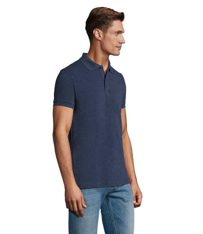 PERFECT MEN Polo 180g - Heather Denim bedrucken, Art.-Nr. S11346-HD-M PERFECT MEN Polo 180g - Heather Denim bedrucken, Art.-Nr. S11346-HD-M