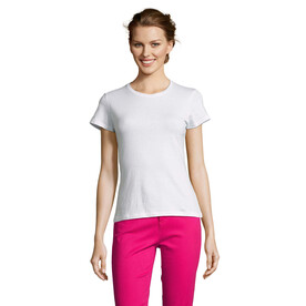 MISS DAMENT-SHIRT 150g - White bedrucken, Art.-Nr. S11386-WH-XL