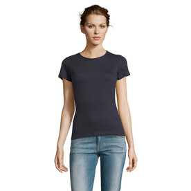 MISS DAMENT-SHIRT 150g - Navy bedrucken, Art.-Nr. S11386-NY-S