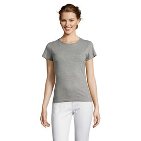 MISS DAMENT-SHIRT 150g - Graue Melange bedrucken, Art.-Nr. S11386-GM-XXL