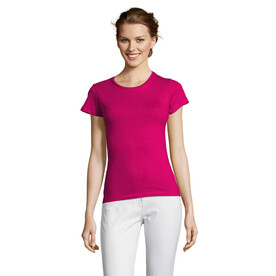 MISS DAMENT-SHIRT 150g - Fuchsia bedrucken, Art.-Nr. S11386-FU-XXL