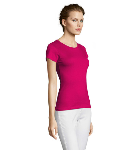 MISS DAMENT-SHIRT 150g - Fuchsia bedrucken, Art.-Nr. S11386-FU-S