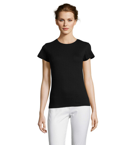 MISS DAMENT-SHIRT 150g - Deep Black bedrucken, Art.-Nr. S11386-DB-XL MISS DAMENT-SHIRT 150g - Deep Black bedrucken, Art.-Nr. S11386-DB-XL