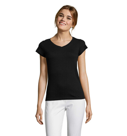 MOON DAMENT-SHIRT 150g - Deep Black bedrucken, Art.-Nr. S11388-DB-3XL MOON DAMENT-SHIRT 150g - Deep Black bedrucken, Art.-Nr. S11388-DB-3XL