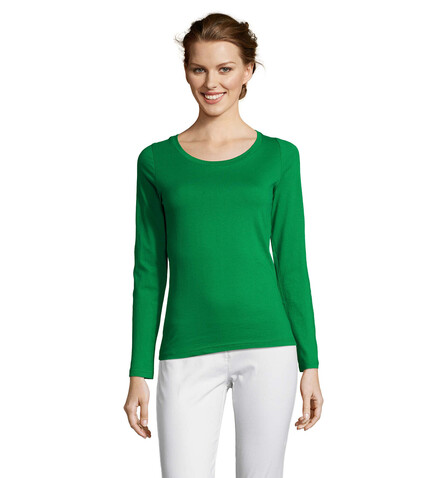 MAJESTIC DAMENT-SHIRT 150g - Kelly Green bedrucken, Art.-Nr. S11425-KG-S