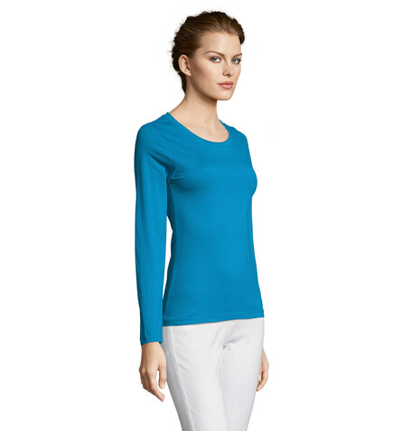 MAJESTIC DAMENT-SHIRT 150g - Aqua bedrucken, Art.-Nr. S11425-AQ-L MAJESTIC DAMENT-SHIRT 150g - Aqua bedrucken, Art.-Nr. S11425-AQ-L