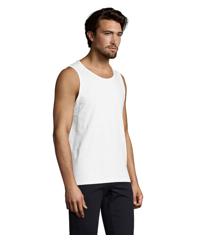 JUSTIN MEN'S TANK TOP 150 - White bedrucken, Art.-Nr. S11465-WH-XXL