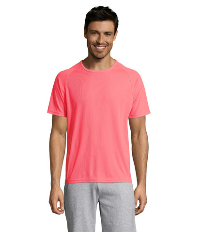 SPORTY MEN T-Shirt - Neon Coral bedrucken, Art.-Nr. S11939-NC-S SPORTY MEN T-Shirt - Neon Coral bedrucken, Art.-Nr. S11939-NC-S