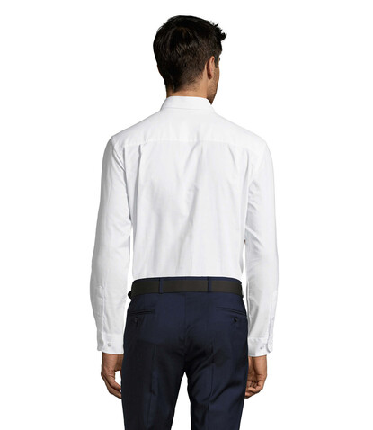 BOSTON OXFORD MEN'S SHIRT - White bedrucken, Art.-Nr. S16000-WH-L