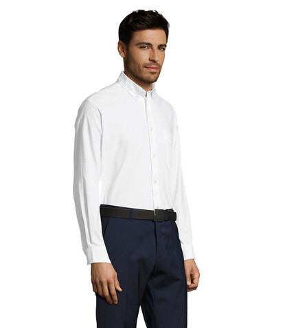BOSTON OXFORD MEN'S SHIRT - White bedrucken, Art.-Nr. S16000-WH-L