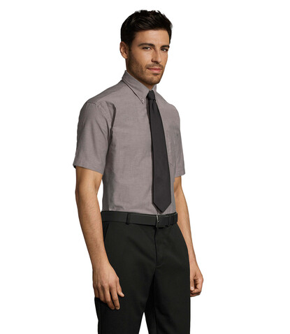 BRISBANE OXFORD MEN'S SHIRT - Silver bedrucken, Art.-Nr. S16010-SI-3XL
