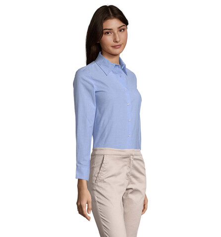 EMBASSY WOMEN SHIRT OXFORD - Sky Blue bedrucken, Art.-Nr. S16020-SK-XL