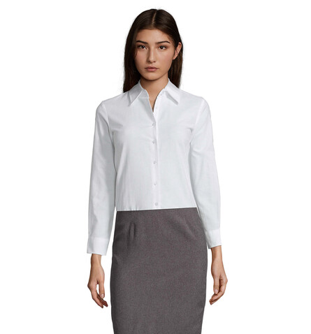 EMBASSY WOMEN SHIRT OXFORD - White bedrucken, Art.-Nr. S16020-WH-XS EMBASSY WOMEN SHIRT OXFORD - White bedrucken, Art.-Nr. S16020-WH-XS