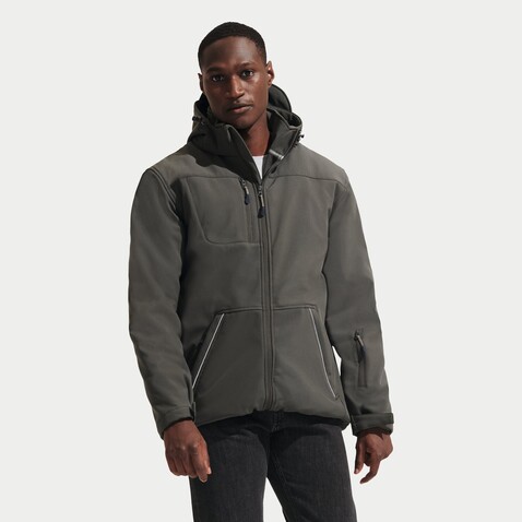 ROCK MEN WINTER SOFTSHELL - Anthrazitgrau bedrucken, Art.-Nr. S46604-CR-L