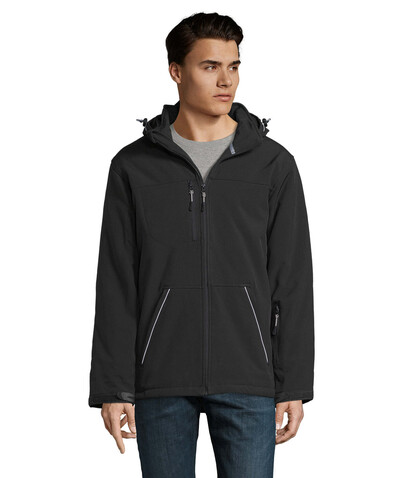ROCK MEN WINTER SOFTSHELL - Schwarz bedrucken, Art.-Nr. S46604-BK-XXL