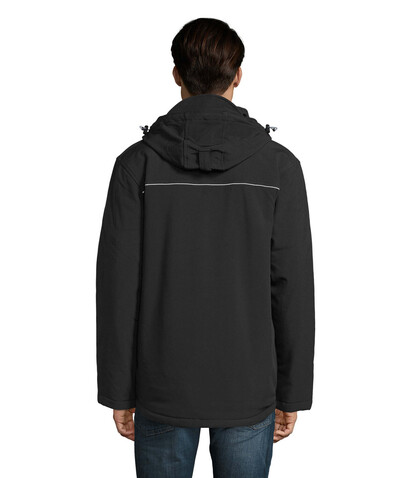 ROCK MEN WINTER SOFTSHELL - Schwarz bedrucken, Art.-Nr. S46604-BK-XXL