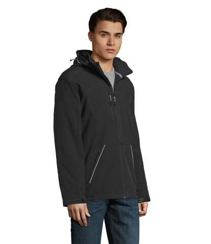 ROCK MEN WINTER SOFTSHELL - Schwarz bedrucken, Art.-Nr. S46604-BK-XXL