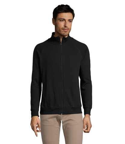 SUNDAE MEN ZIPPED JACKET - Schwarz bedrucken, Art.-Nr. S47200-BK-S