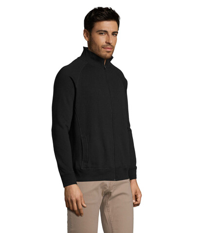 SUNDAE MEN ZIPPED JACKET - Schwarz bedrucken, Art.-Nr. S47200-BK-S