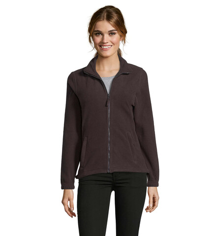 NORTH DAMEN FL JACKE  300g - Dark Chocolate bedrucken, Art.-Nr. S54500-DC-S