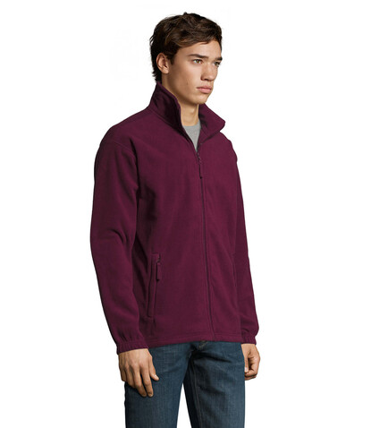 NORTH MEN Fleece-Jacke - Burgundy bedrucken, Art.-Nr. S55000-BG-4XL