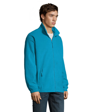 NORTH MEN Fleece-Jacke - Aqua bedrucken, Art.-Nr. S55000-AQ-XL NORTH MEN Fleece-Jacke - Aqua bedrucken, Art.-Nr. S55000-AQ-XL