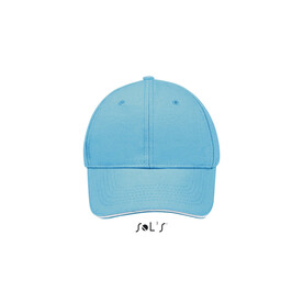 BUFFALO SIX PANEL CAP - Turquoise/White bedrucken, Art.-Nr. S88100-RQ-M