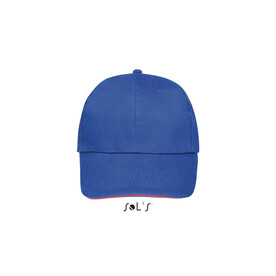 BUFFALO SIX PANEL CAP - Royal/Neon Corail bedrucken, Art.-Nr. S88100-EQ-M
