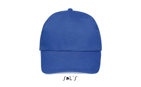 BUFFALO SIX PANEL CAP - Königsblau/Weiß bedrucken, Art.-Nr. S88100-RW-M BUFFALO SIX PANEL CAP - Königsblau/Weiß bedrucken, Art.-Nr. S88100-RW-M