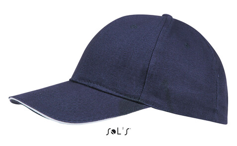 BUFFALO SIX PANEL CAP - Französische Marine/weiß bedrucken, Art.-Nr. S88100-FW-M