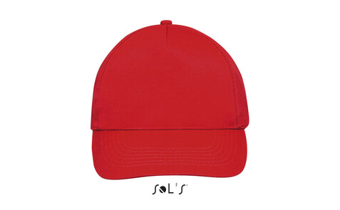 SUNNY FIVE PANEL CAP 180g - Red bedrucken, Art.-Nr. S88110-RD-M SUNNY FIVE PANEL CAP 180g - Red bedrucken, Art.-Nr. S88110-RD-M